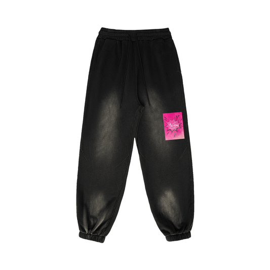 black pop art sweatpants
